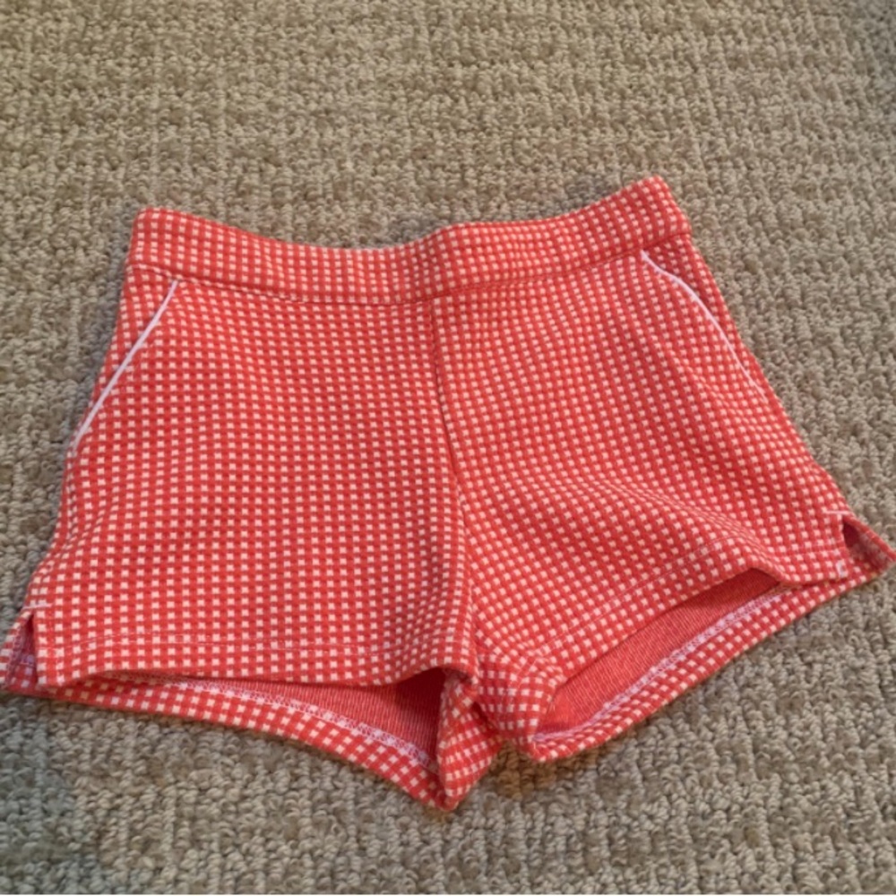 Janie and Jack Orange & White Check Shorts 4T